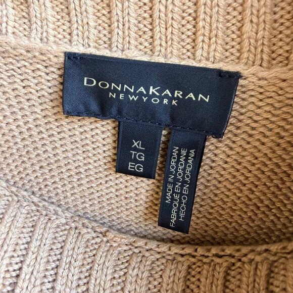 Donna Karan New York Long Sleeve Zip Side Cowl Neck Wool Blend Sweater Size XL. - Picture 3 of 8